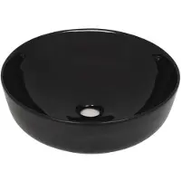 vidaXL Lavabo en céramique rond noir 41,5 x 13,5 cm