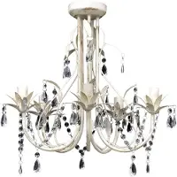 vidaXL Lustre suspendu en cristal 5 douilles d'ampoule