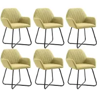 vidaXL Chaises à manger lot de 6 vert tissu277105