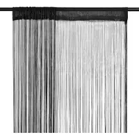 vidaXL Rideau en fils 2 pcs 100 x 250 cm Noir