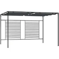 vidaXL Pavillon avec toit extensible 4x3x2,3 m Anthracite 180 g/m