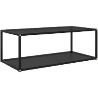 vidaXL Table basse noire 100x50x35 cm verre trempé