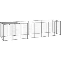 vidaXL Chenil Argenté 4,84 m² Acier