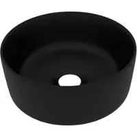 vidaXL Lavabo de luxe Rond Mat Noir 40x15 cm Céramique