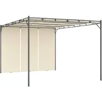 vidaXL Pavillon de jardin avec rideau latéral 4x3x2,25 m Crème