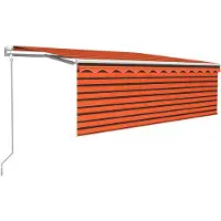 vidaXL Store Automatiquement Réctractable avec Volant 4,5x3m Orange & Marron
