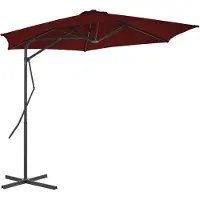 vidaXL Parasol avec mât en acier 300x230 cm rouge bordeaux