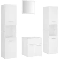 vidaXL Ensemble de meubles de salle de bain blanc en bois composite