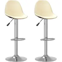 vidaXL Tabouret de bar 2 pcs. Tissu crème