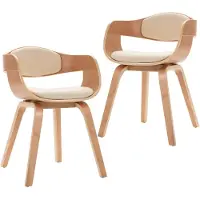 vidaXL Chaises de salle à manger 2 pcs. Bois courbé et similicuir