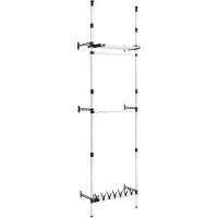 vidaXL Système de garde-robe télescopique barres et étagère Aluminium