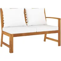vidaXL Banc de jardin 114,5 cm avec coussins blanc crème Bois massif acacia