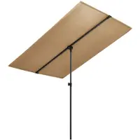 vidaXL Parasol avec mât en aluminium 2x1,5 m Taupe