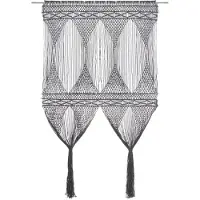 vidaXL Rideau en macramé Anthracite 140x240 cm Coton