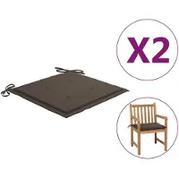 vidaXL Coussins de chaise de jardin lot de 2 taupe 50x50x4 cm