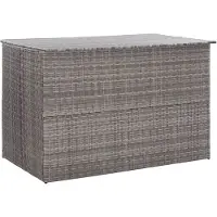 vidaXL Coffre de rangement Garden Gris 150x100x100 cm Poly rotin