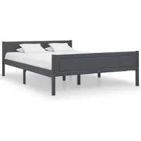 vidaXL Lit en pin massif gris 160x200 cm
