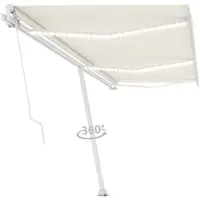 vidaXL Store manuel rétractable avec LED 600x350 cm Crème