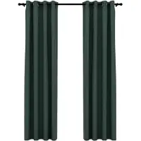vidaXL Rideaux occultants Aspect lin avec œillets 2 pcs Vert 140x225cm