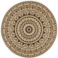 vidaXL Tapis fait à la main Jute avec imprimé marron foncé 150 cm