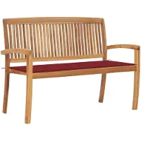 vidaXL Banc de jardin empilable avec support 128,5 cm bois massif teck
