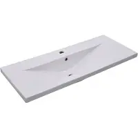 vidaXL lavabo encastré 101x39,5x18,5 cm céramique blanche