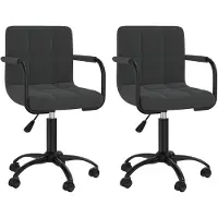 vidaXL Chaise de salle à manger 2 pcs. Pivotantes Noir Velours