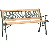 vidaXL Banc de jardin 122 cm Fonte et bois massif de sapin