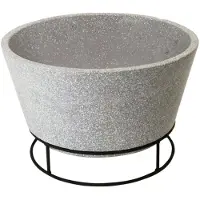 Esschert Design - Boule à feu aspect béton céramique - Boule à feu - Acier - Gris