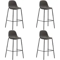 vidaXL Tabouret de bar 4 pcs. Tissu gris foncé