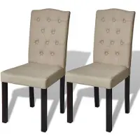 vidaXL Chaise de salle à manger 2 pcs. Tissu brun chameau