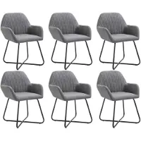 vidaXL Chaises de salle à manger 6 pcs. Tissu gris foncé