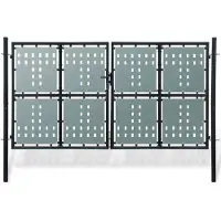 vidaXL Portail de clôture noir à une porte 300x150 cm