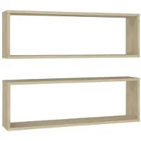 vidaXL Étagères cube murales 2 pcs chêne sonoma bois d'ingénierie
