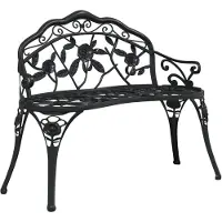 vidaXL Banc de jardin 100 cm fonte d'aluminium noir