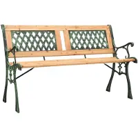vidaXL Banc de jardin 122 cm Fonte et bois massif de sapin