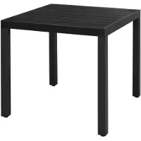vidaXL Table de jardin noire 80x80x74 cm Aluminium et WPC