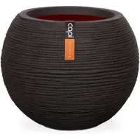 Capi Europe Pot à fleurs Nature Rib rond 62x48 cm noir KBLR271
