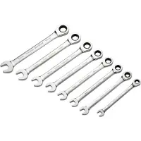 Icetoolz 41b8 Ratchet Combination Spanner Set Marron