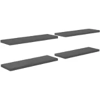 vidaXL Étagères murales flottantes 4 pcs gris brillant 120x23,5x3,8 cm