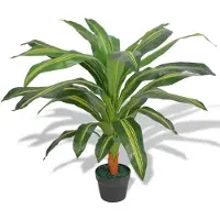 vidaXL Plante artificielle avec pot Dracaena 90 cm Vert
