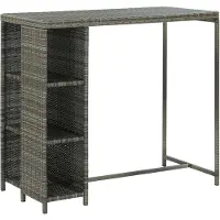 vidaXL Table de bar avec étagère Gris 120x60x110 cm Poly rotin