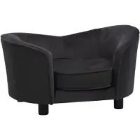 vidaXL Hundebank 69x49x40 cm Peluche et künstliches Lederschwarz