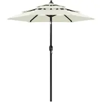 vidaXL Parasol avec mât en aluminium 3 couches couleur sable 2 m