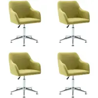 vidaXL Chaise de salle à manger pivotante 4 pcs. Vert Tissu