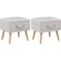 vidaXL Tables de chevet 2 pcs Blanc 40x35x40 cm Similicuir