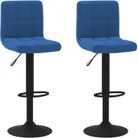 vidaXL Tabouret de bar 2 pcs. Velours bleu