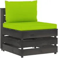 vidaXL Canapé central modulaire avec coussins Gris Bois imprégné