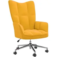 Möbelando Fauteuil "Hambach" en velours (100% polyester), acier jaune moutarde. Dimensions (L/H/P) 61x102x69 cm