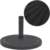 vidaXL Pied de parasol Résine Rond Noir 14 kg